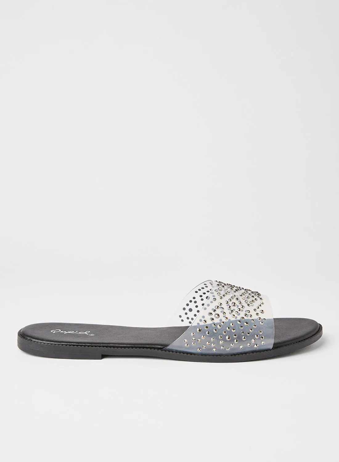 Qupid Desmond Flat Sandals Clear