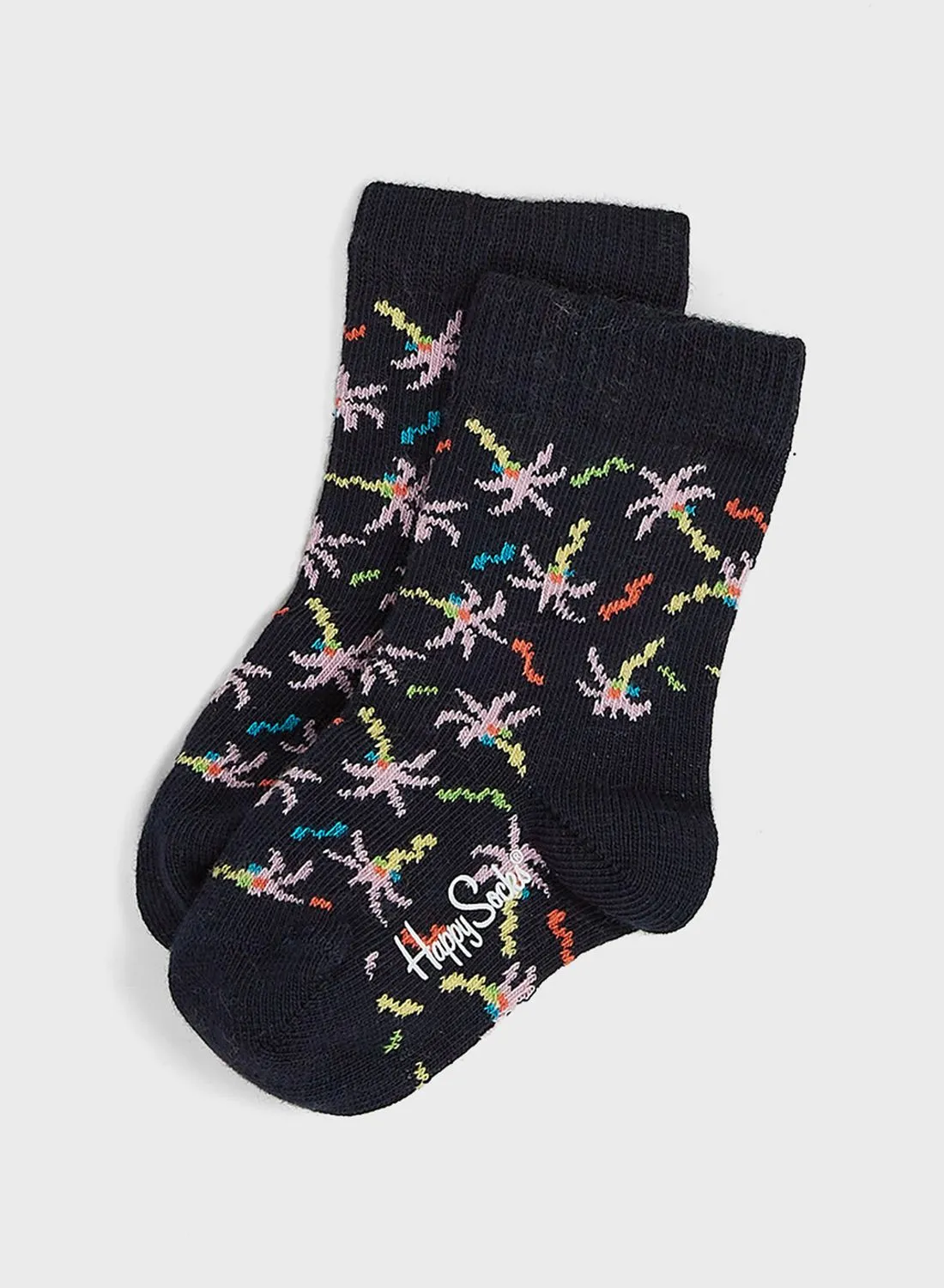 Happy Socks Kids Confetti Palm Crew Socks