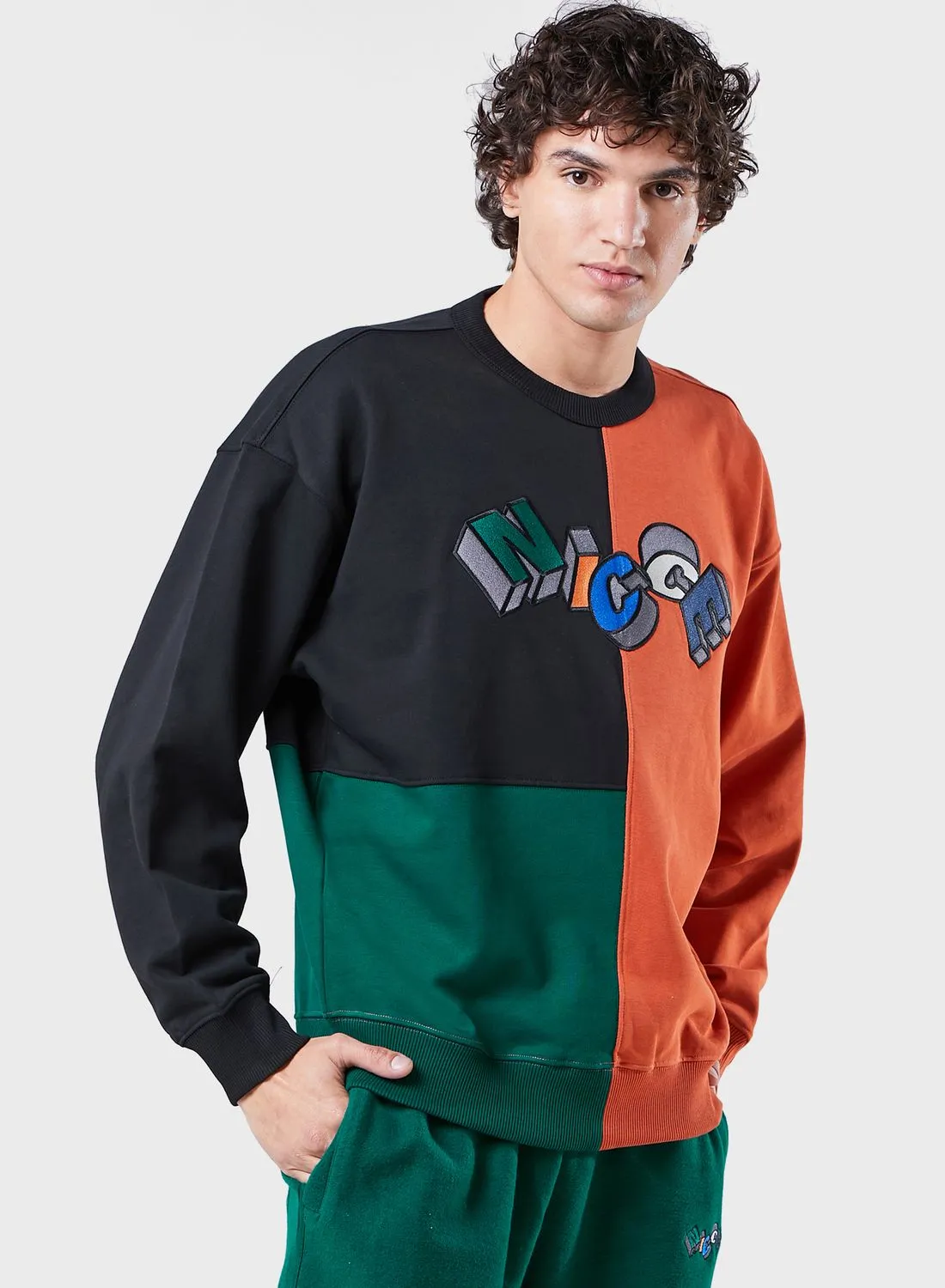 nicce london Tumble Colour Block Sweatshirt