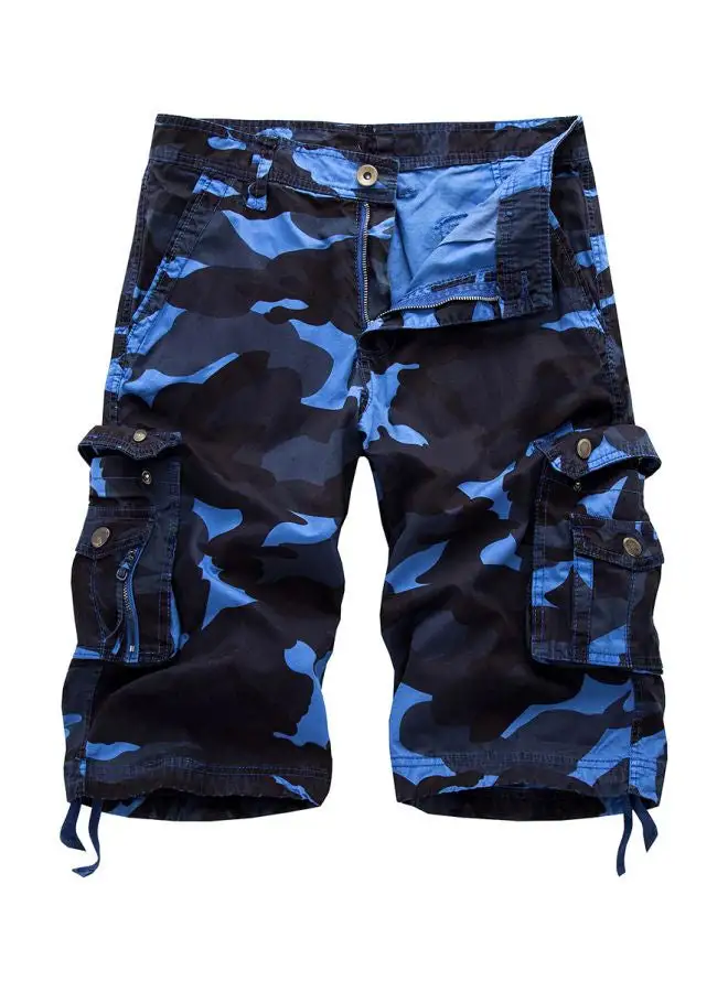 Generic Camouflage Cargo Shorts Blue/Black