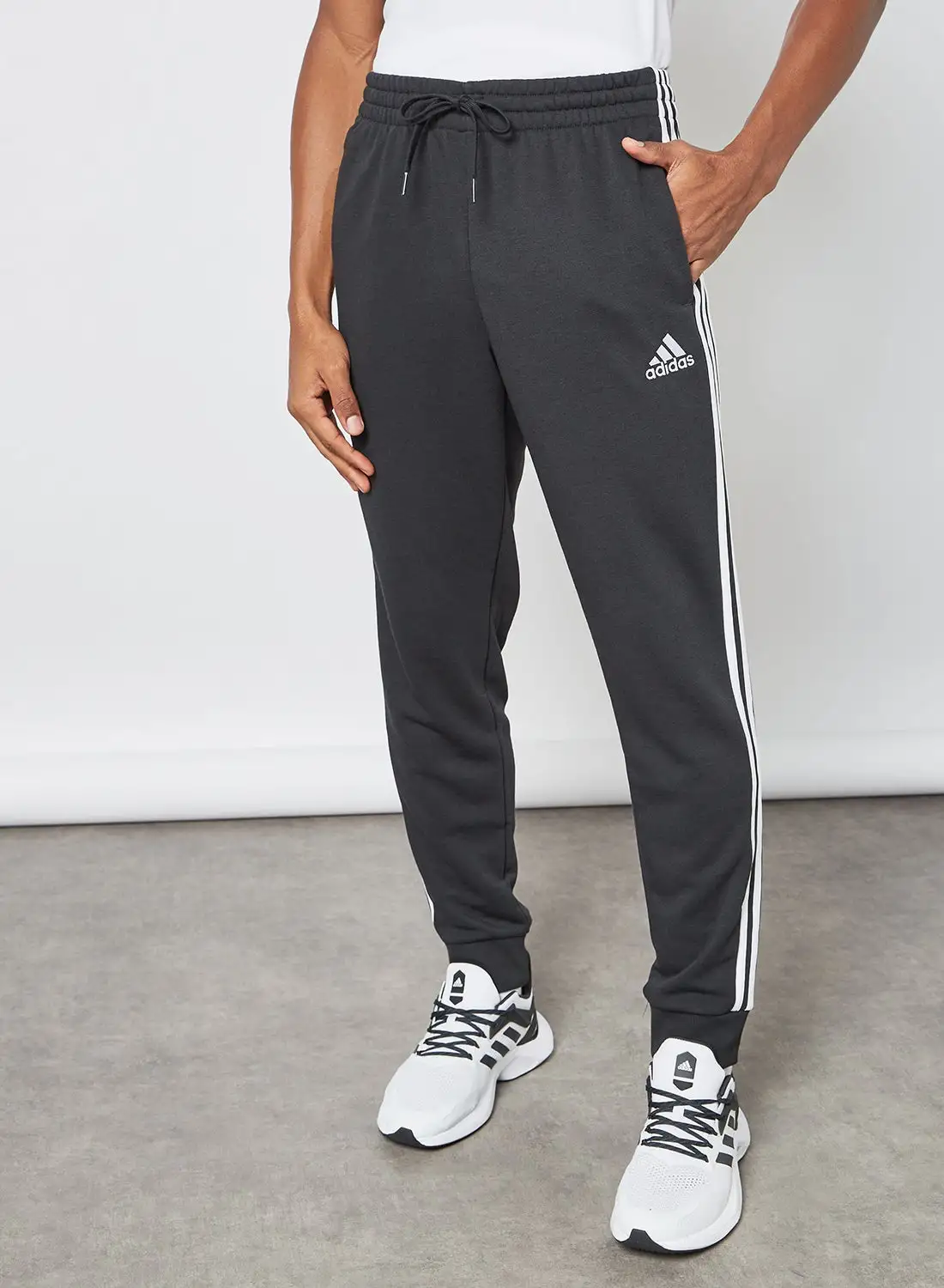 Adidas 3-Stripes French Terry Tapered Sweatpants Black/White