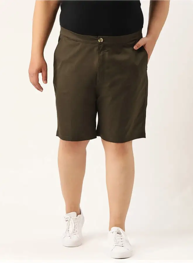 Sztori Men's Mid Rise Casual Shorts Olive