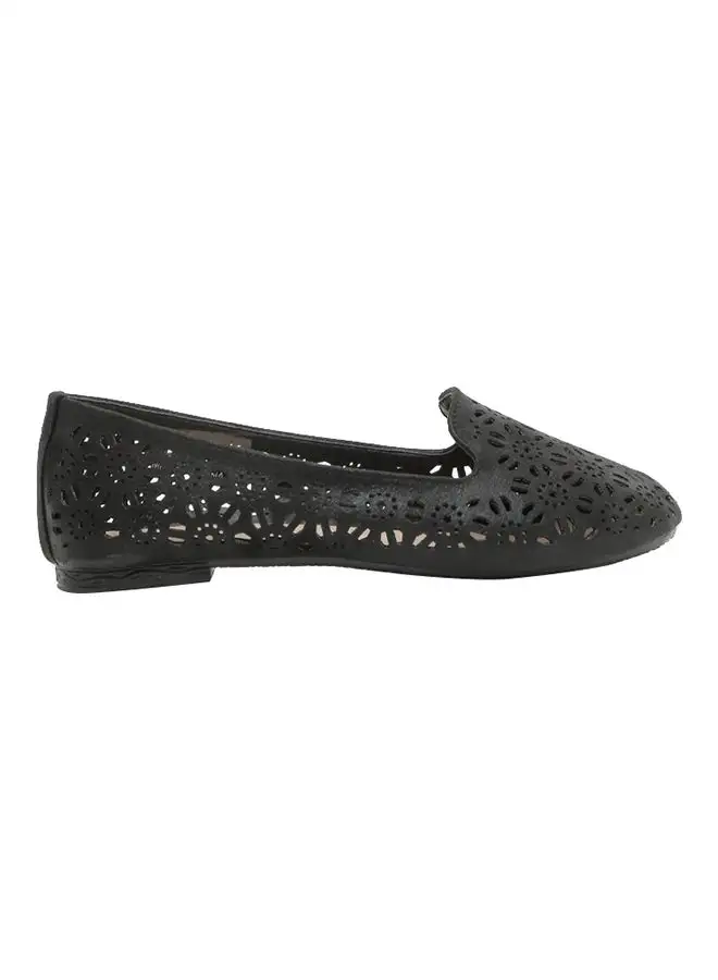 ZAHA Flower Cut-Out Ballerinas Black