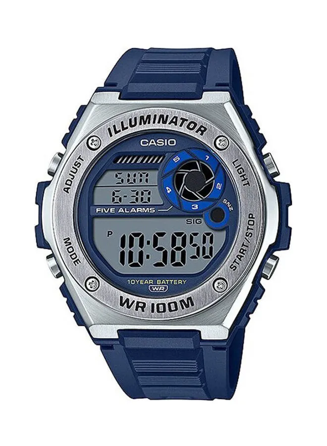 CASIO Men's Wrist Watch Water Resistant Square Resin Digital Mwd-100H-2A - 51 mm - Blue