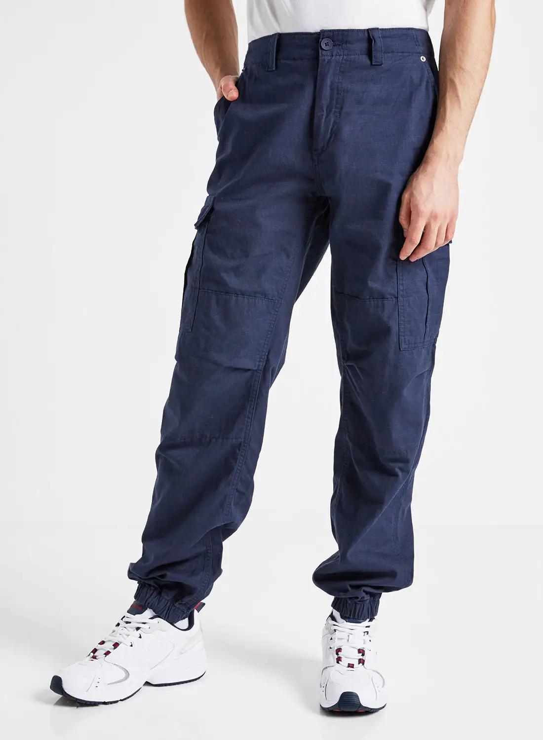 TOMMY JEANS Cuffed Cargo Trousers Navy