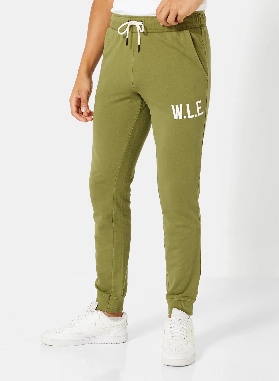 Sivvi x D'Atelier Eco-Friendly Essential Slogan Sweatpants Olive