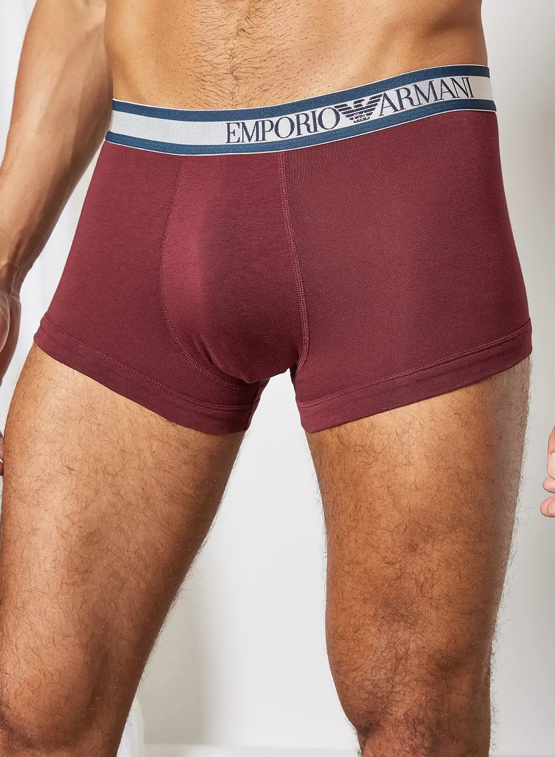 EMPORIO ARMANI Logo Waistband Briefs Maroon