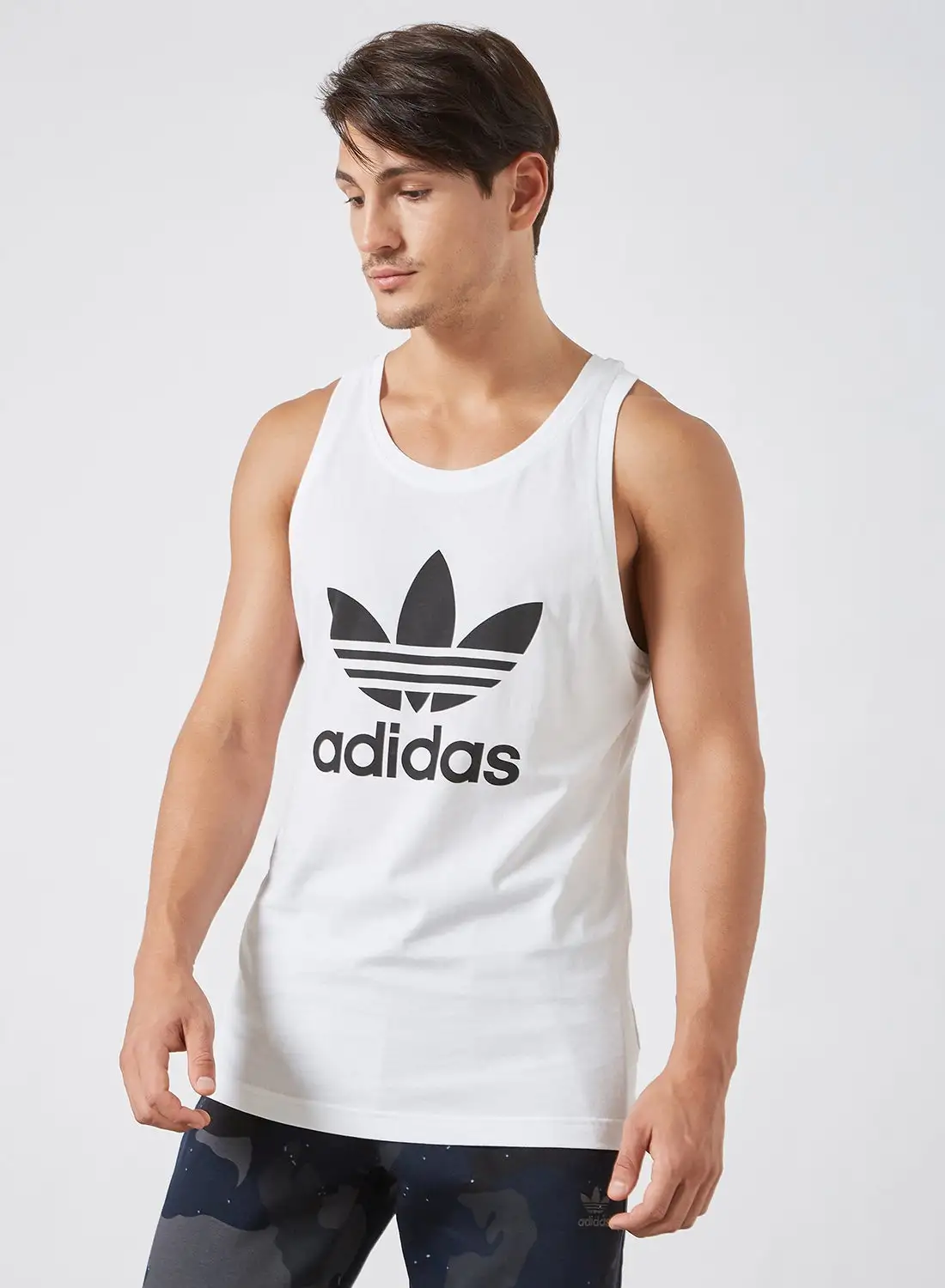 اديداس اوريجينالز Adicolor Classics Trefoil Tank Top أبيض