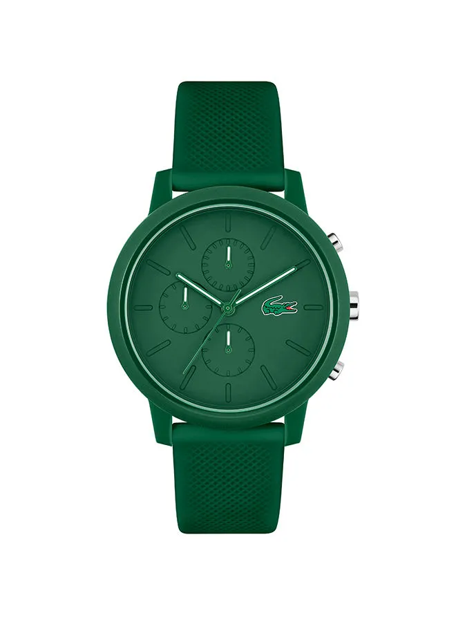 LACOSTE Men's Chronograph Round Shape Silicone Wrist Watch 2011245 - 43 Mm