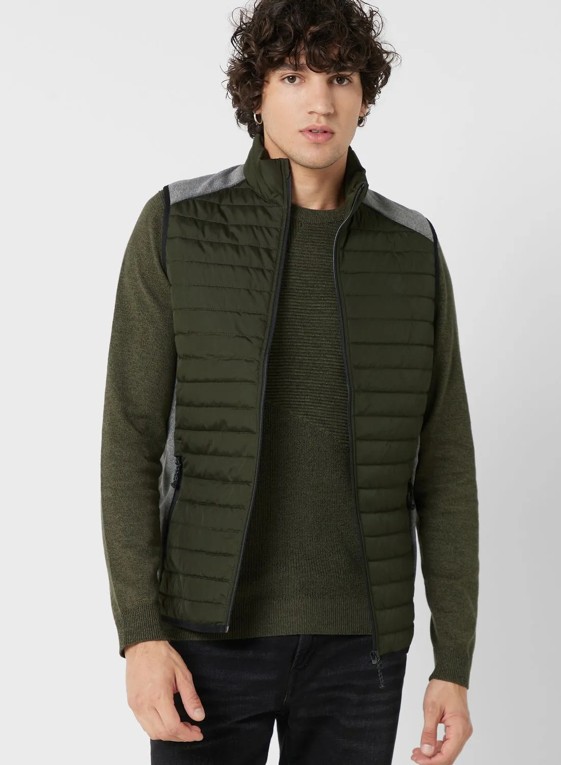 JACK & JONES Zip Through Quilted Gilet