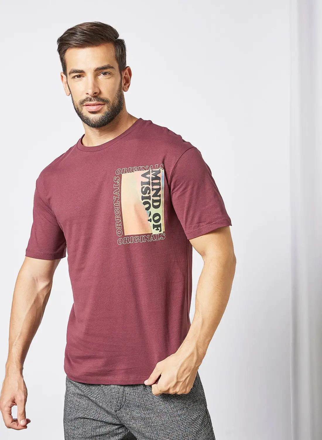 JACK & JONES Crew Neck T-Shirt Purple