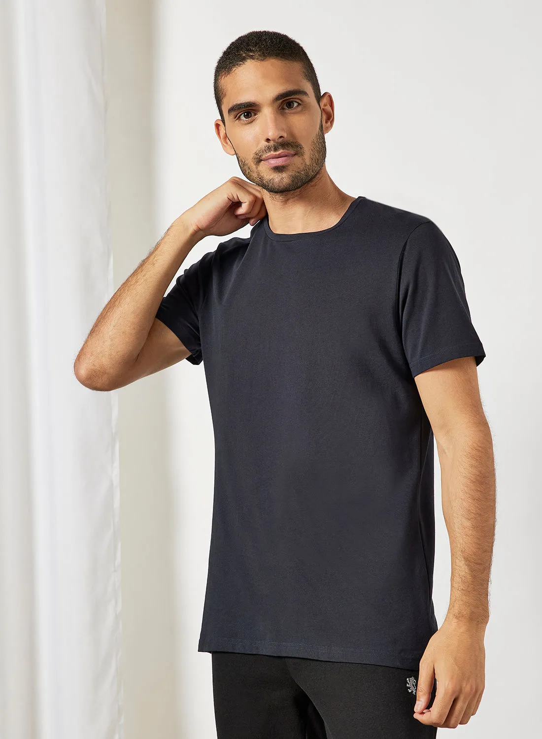 Bread and Boxers Basic Crew Neck T-Shirt كحلي داكن