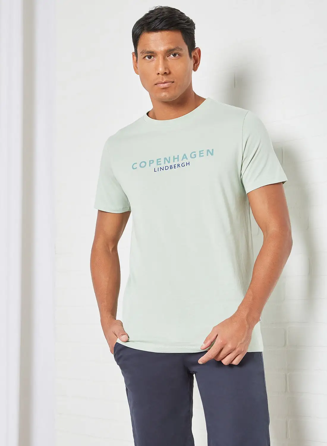 LINDBERGH Copenhagen Print T-Shirt Blue