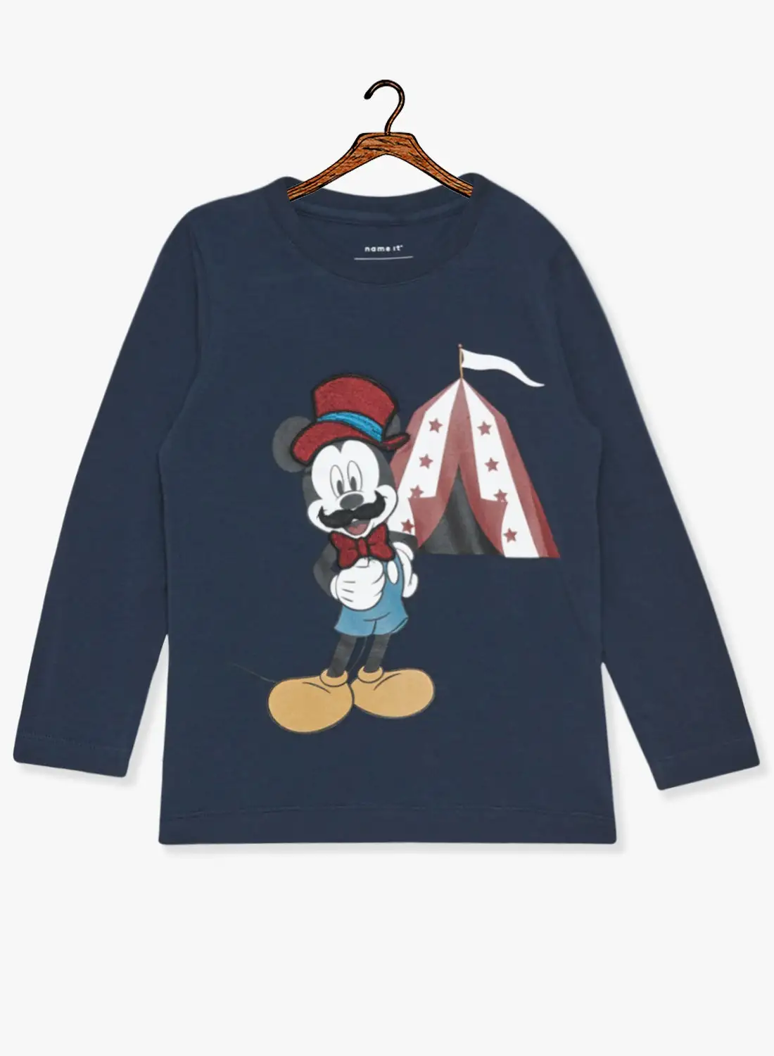 NAME IT Kids Mickey Mouse Long Sleeve T-Shirt Navy