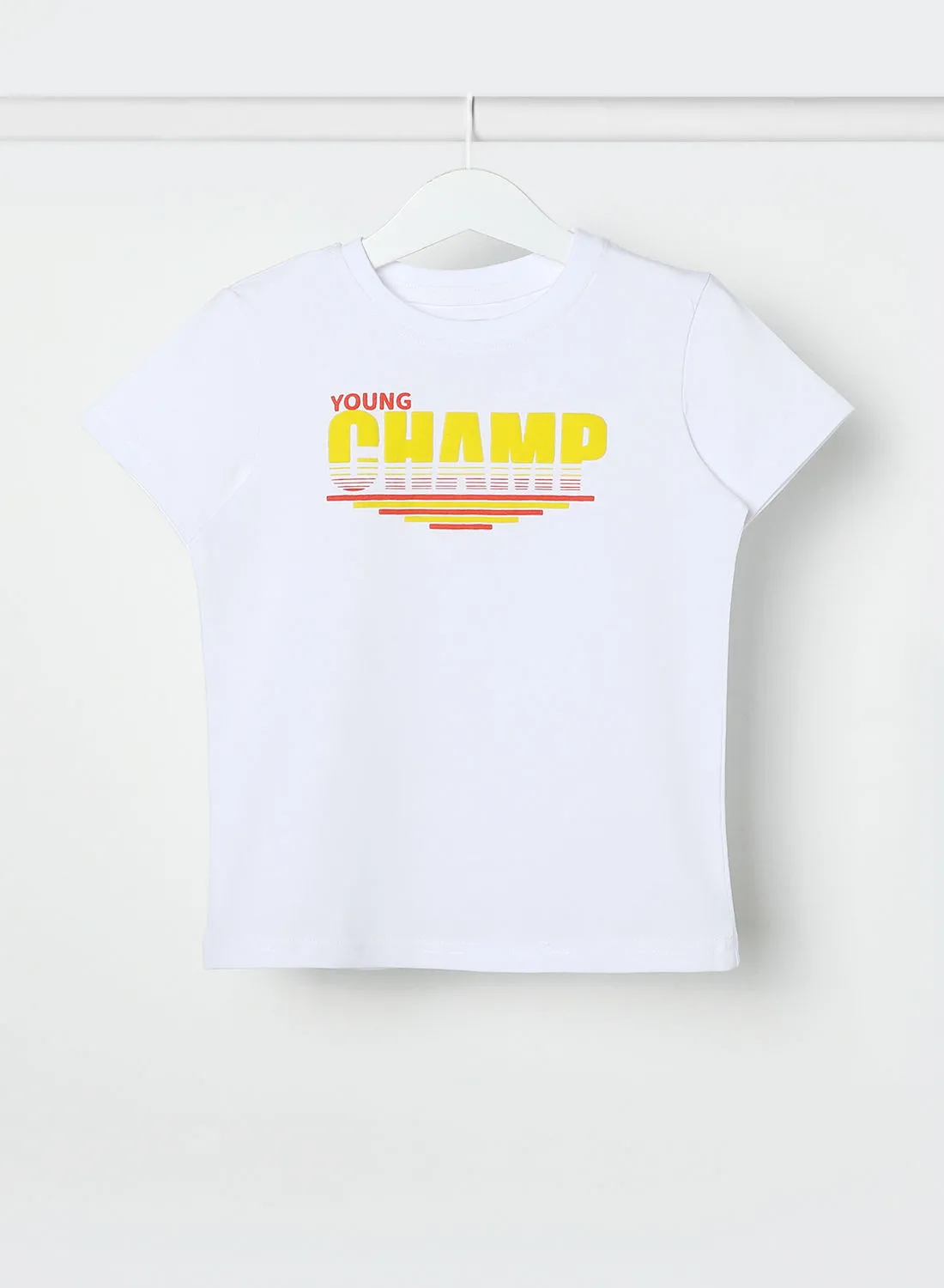 NEON Boys Crew Neck Short Sleeve T-Shirt Bright White