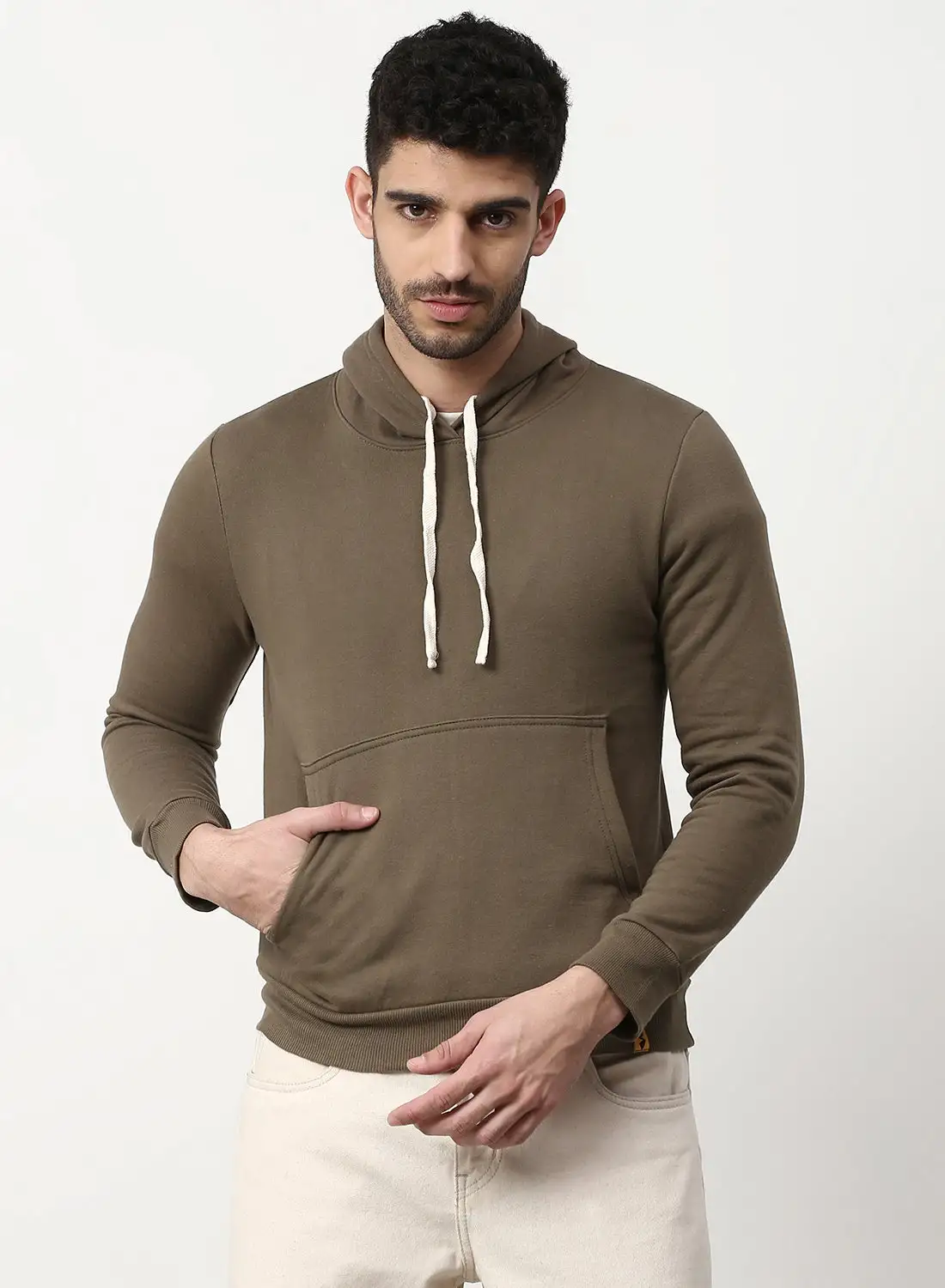 Campus Sutra Stylish Comfortable Hoodie Pickle Green