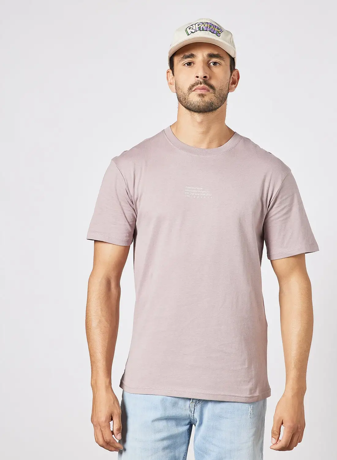 JACK & JONES Logo Crew Neck T-Shirt Pastel Purple