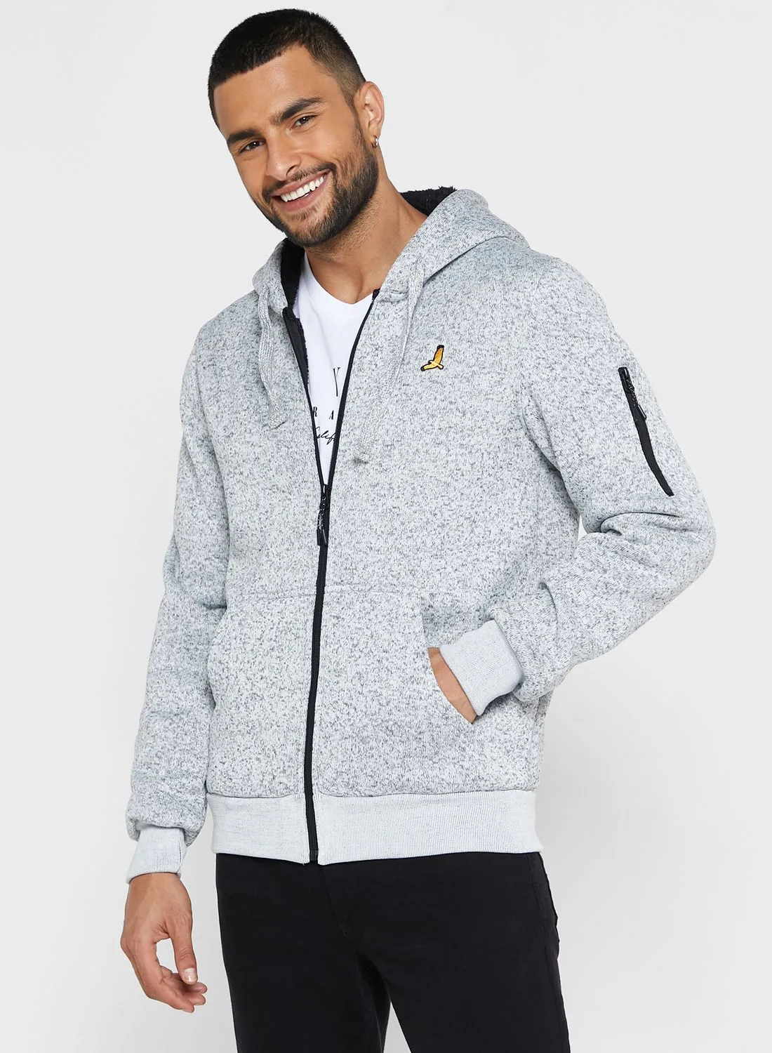 BRAVE SOUL Bravesoul Full Zip Hoodie With Zip Welt