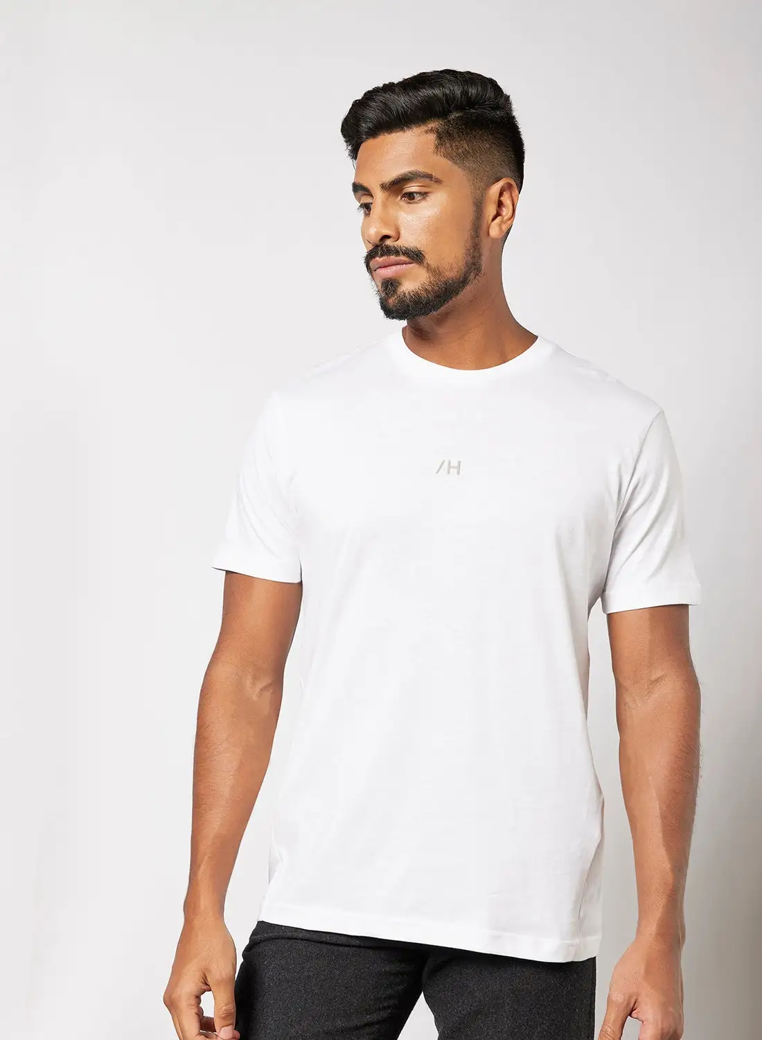 Selected Homme Logo Solid T-Shirt White