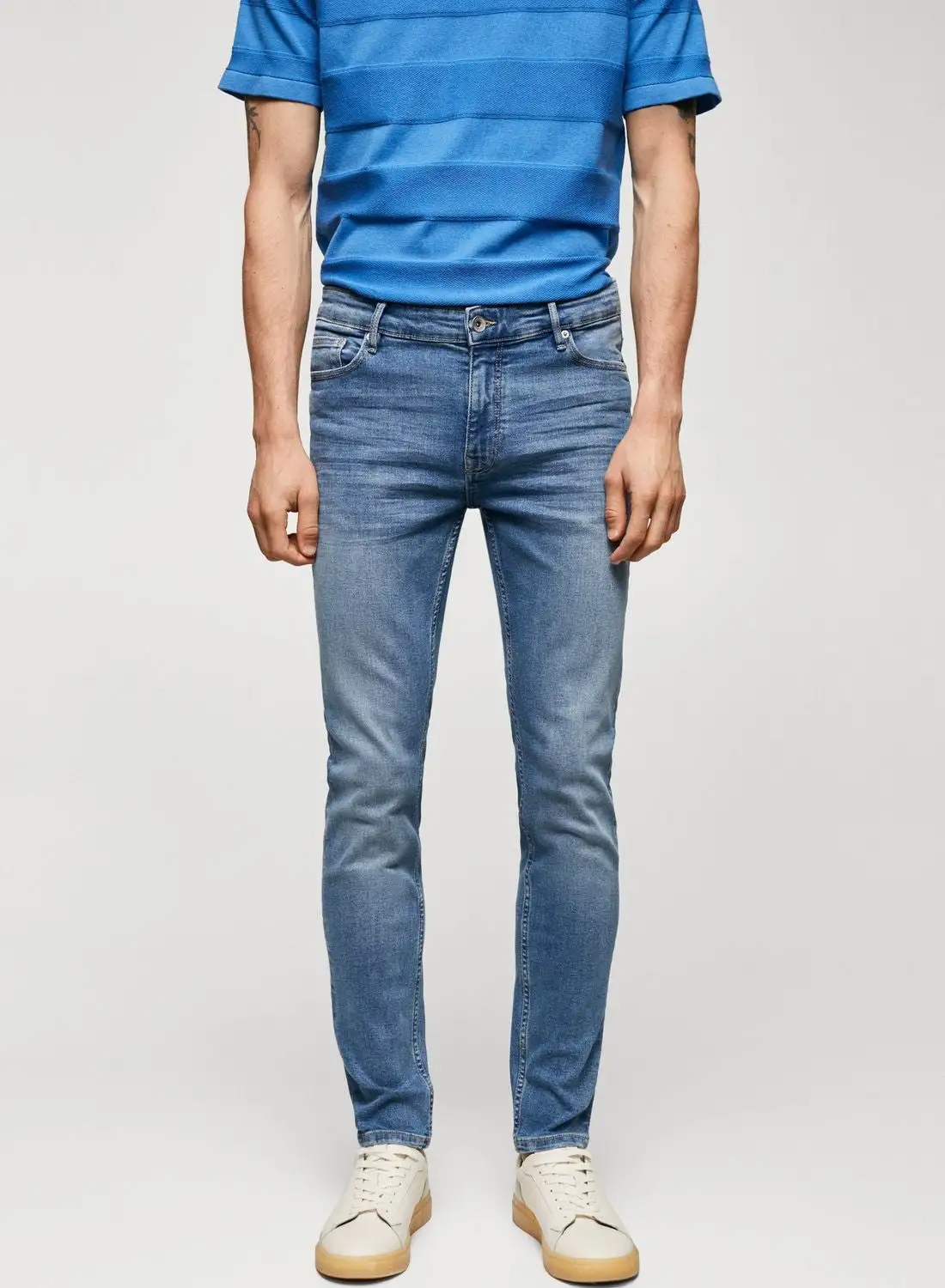 Mango Man Mid Wash Skinny Fit Jeans