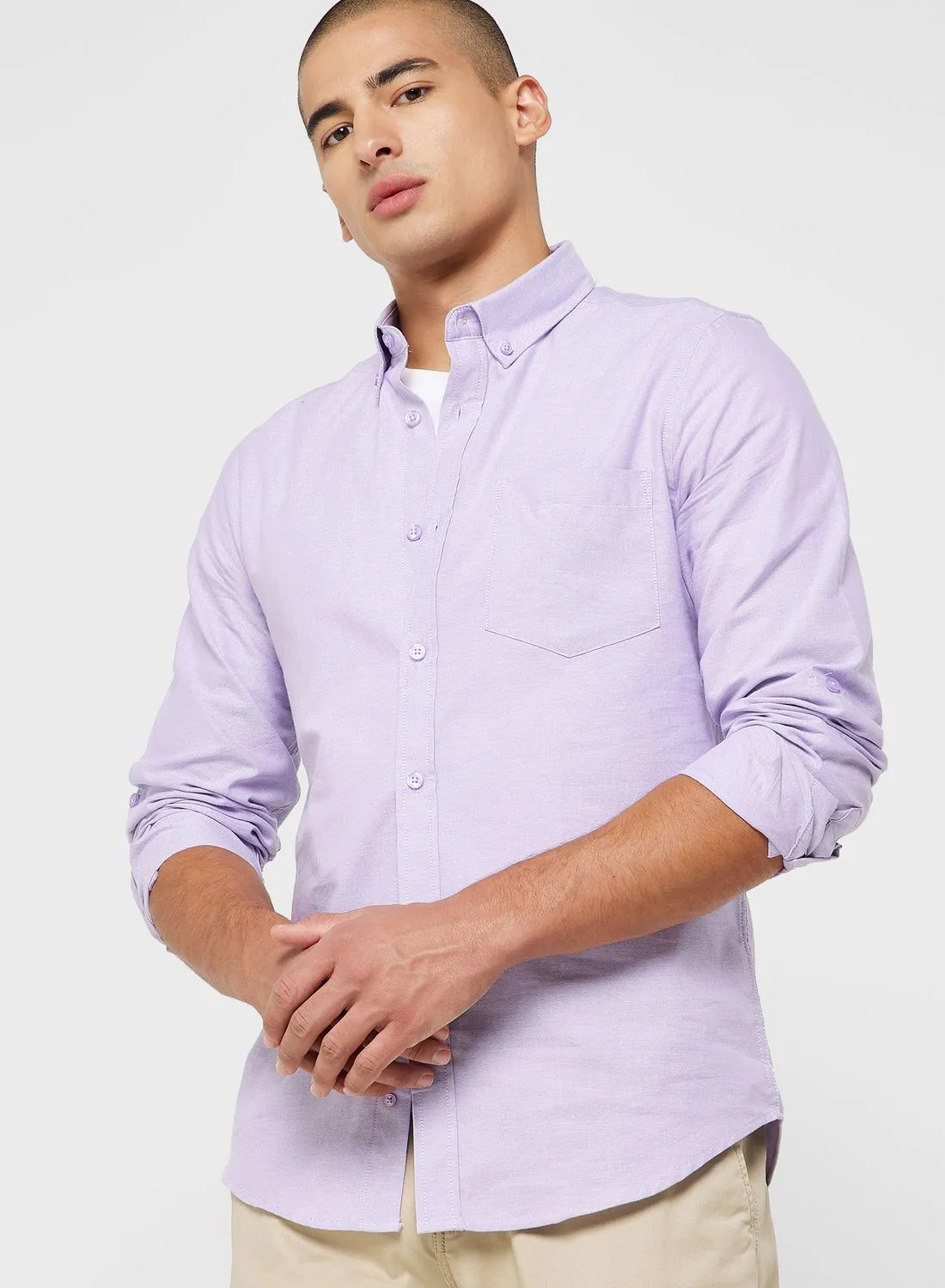 Robert Wood Long Sleeve Oxford Shirt