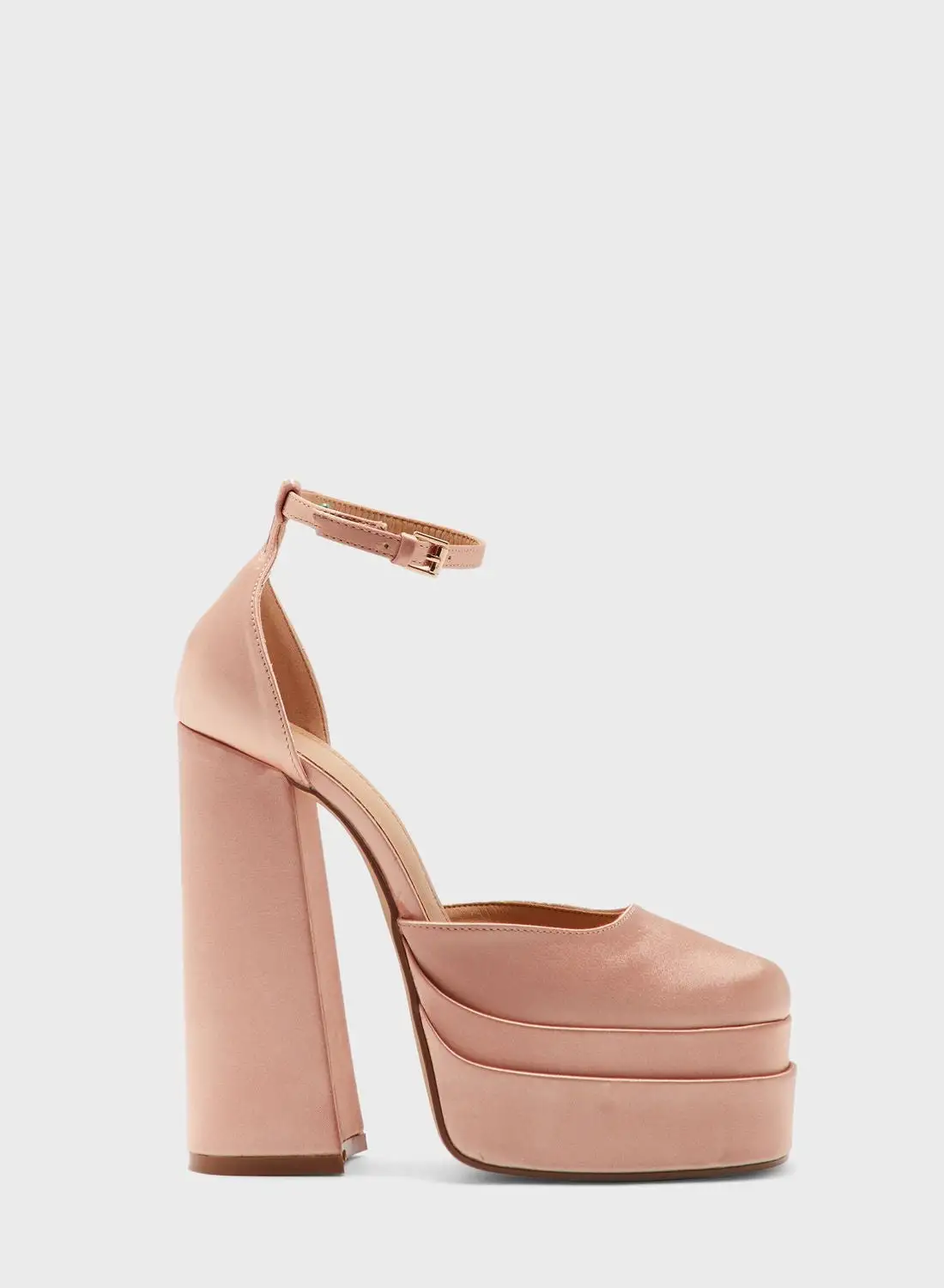 Truffle Double Platform Satin Pump