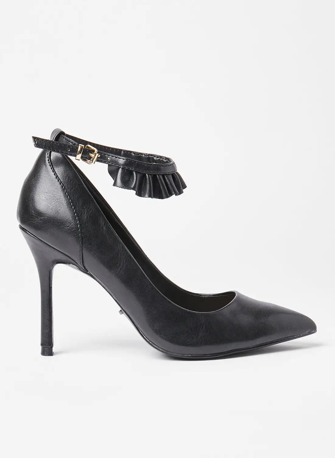 ONLY Ruffle Detail Pointed Pumps Black