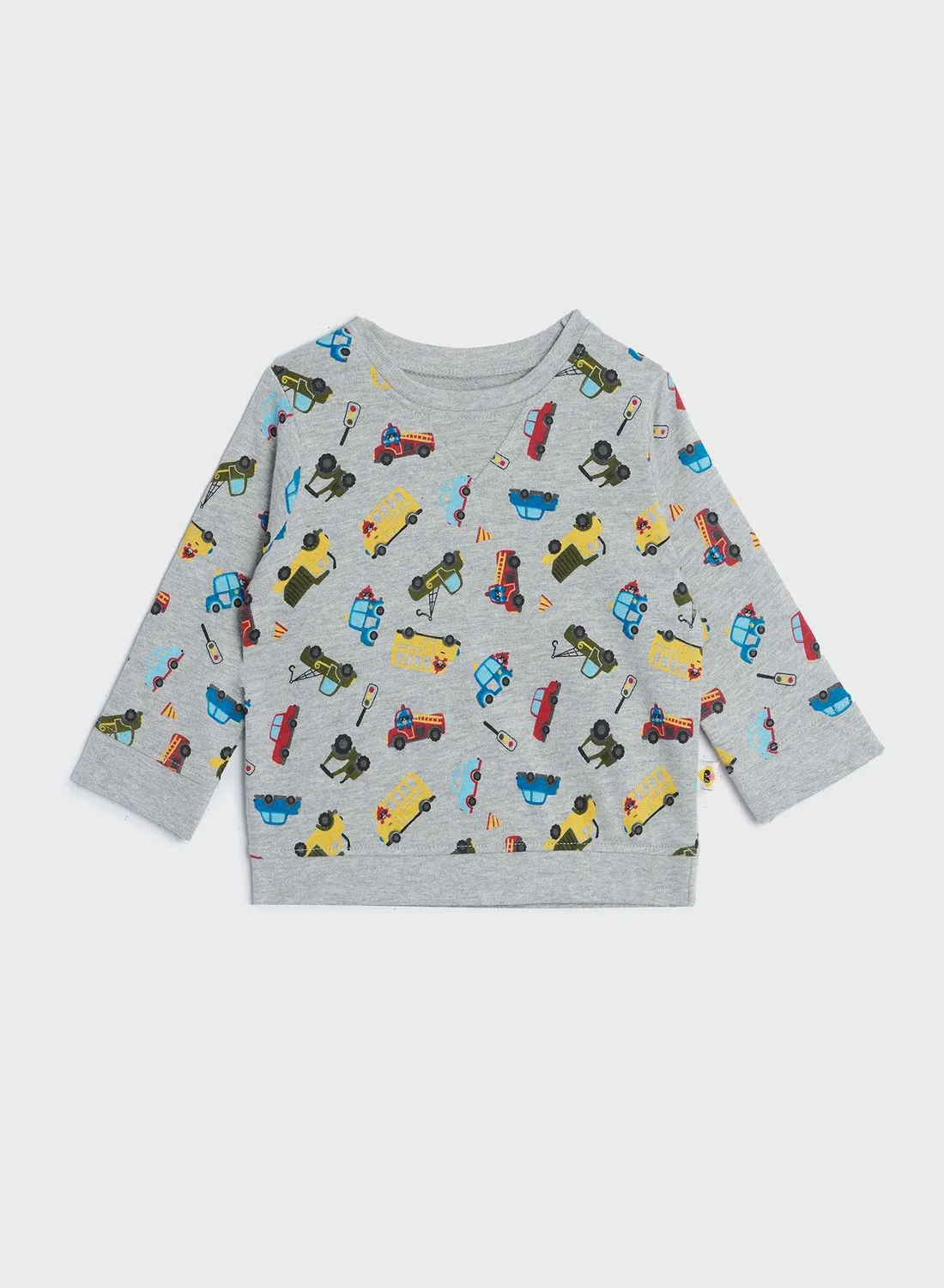 Cheekee Munkee Infant Vehicles Print Sweatshirt