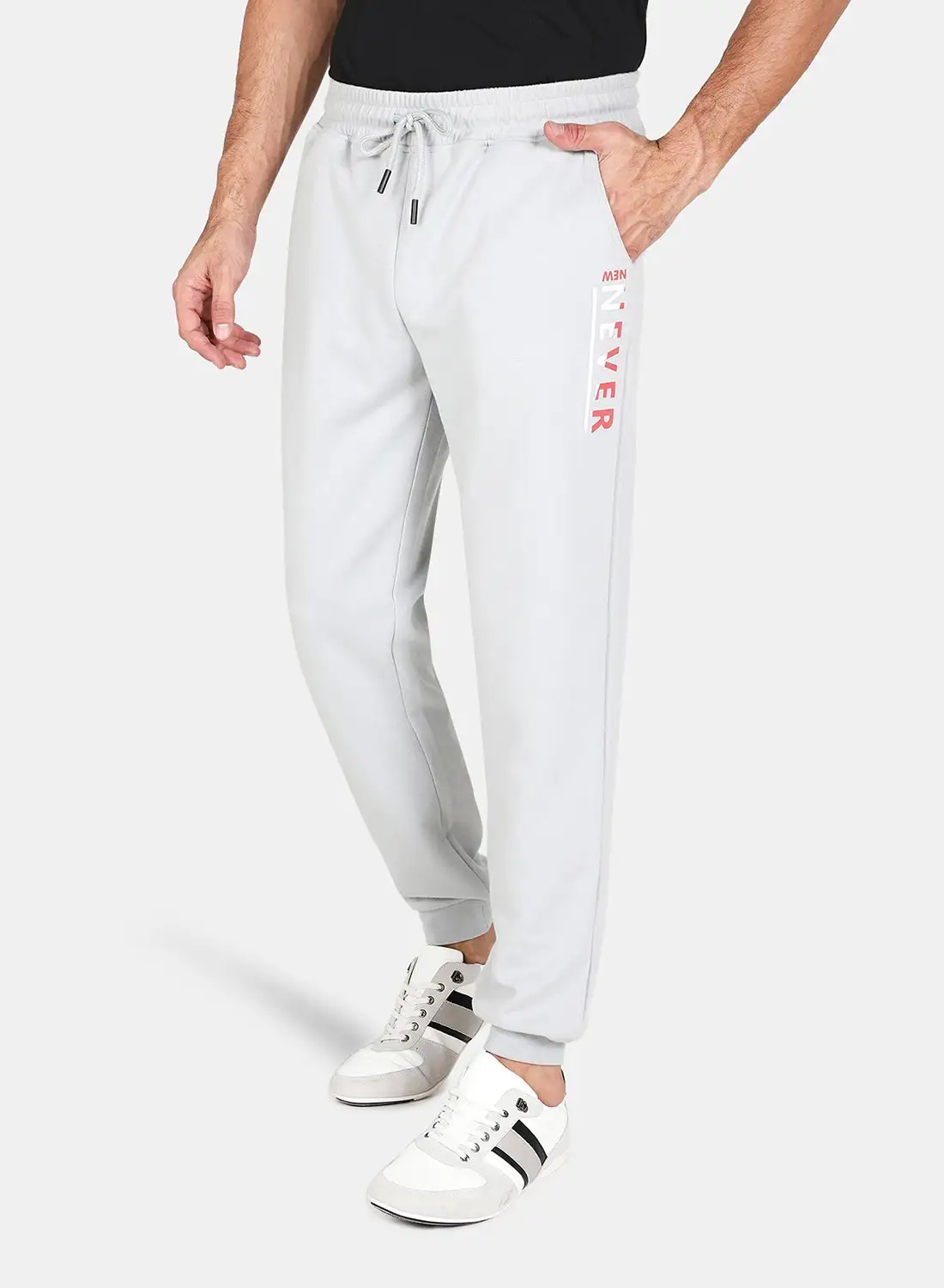 DRIP Mid-Rise Drawstring Joggers Light Grey