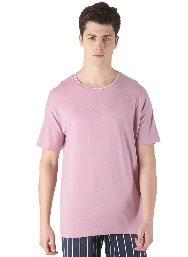 Blue Saint Round Neck Regular Fit T-Shirt Purple