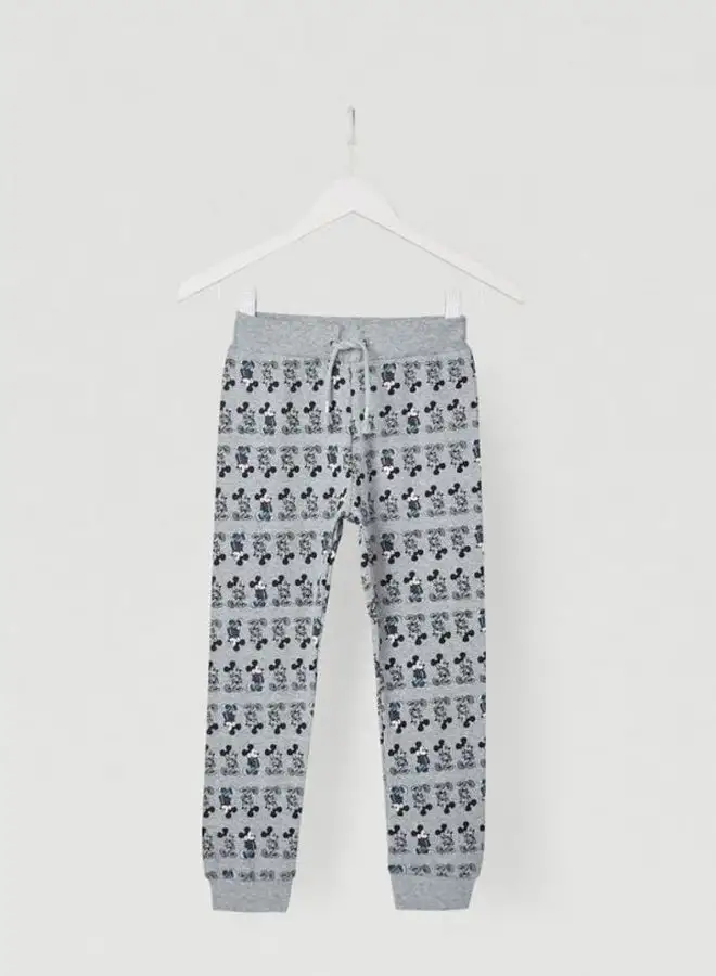 NAME IT Kids Mickey Mouse Sweatpants رمادي / أسود