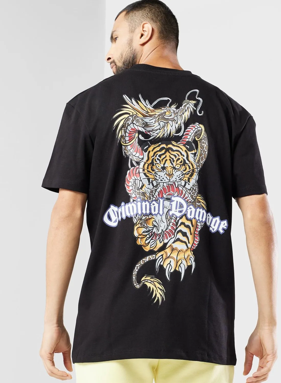 CRIMINAL DAMAGE Dragon Tiger Fight T-Shirt