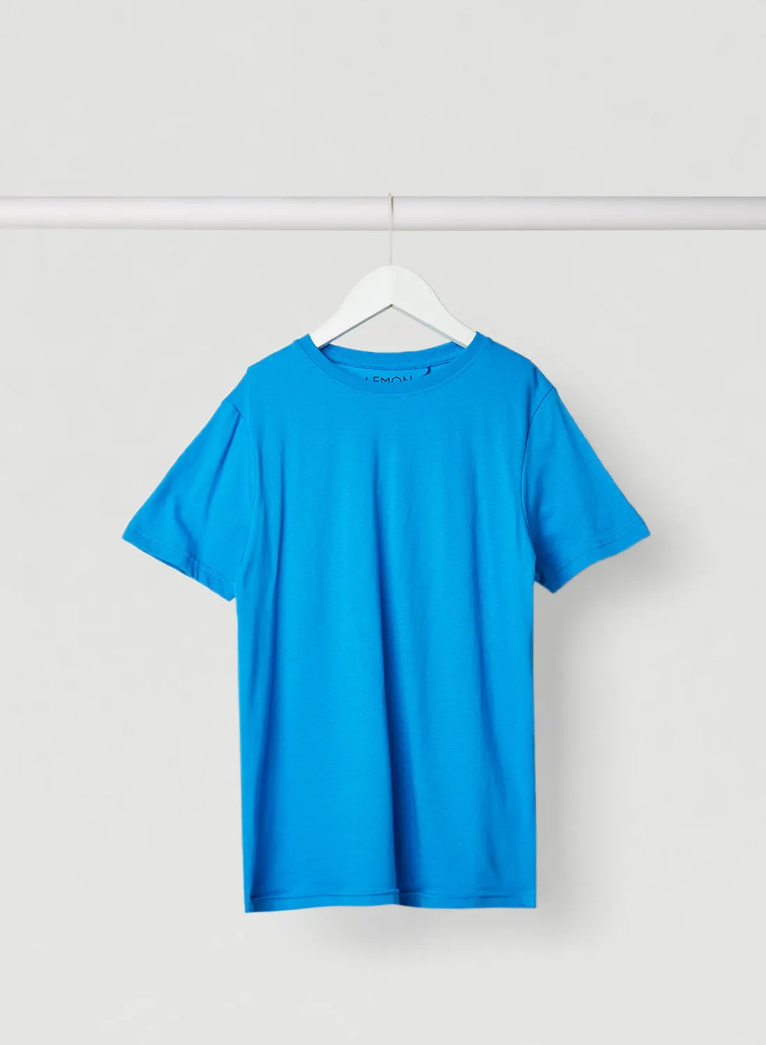 Lemon Beret Solid Design Short Sleeves T-Shirt French Blue