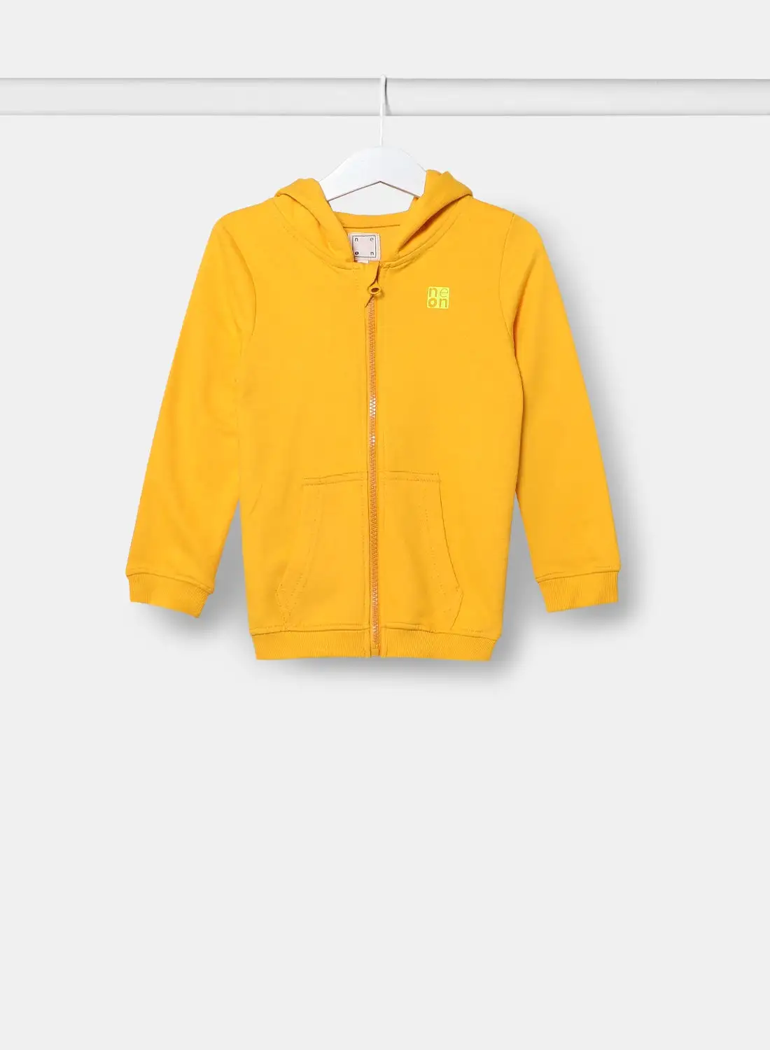 NEON Boys Hooded Neck Long Sleeve Zip Through Mustard Yellow