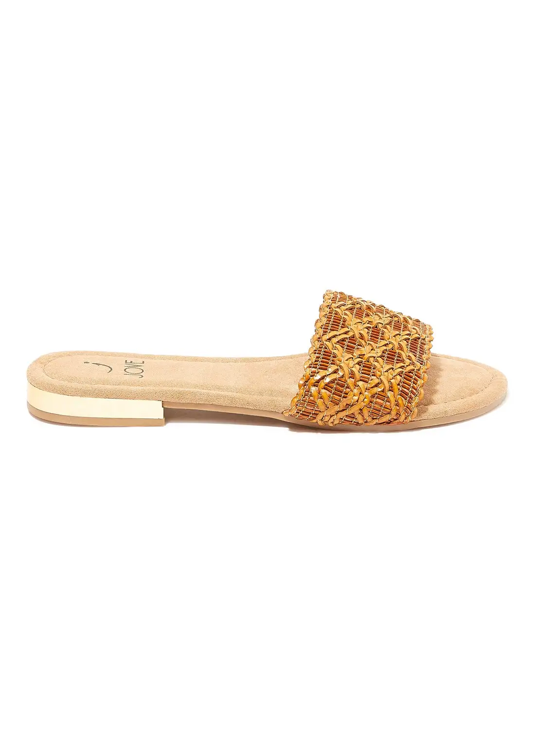 Jove Woven Detail Flat Sandals Camel