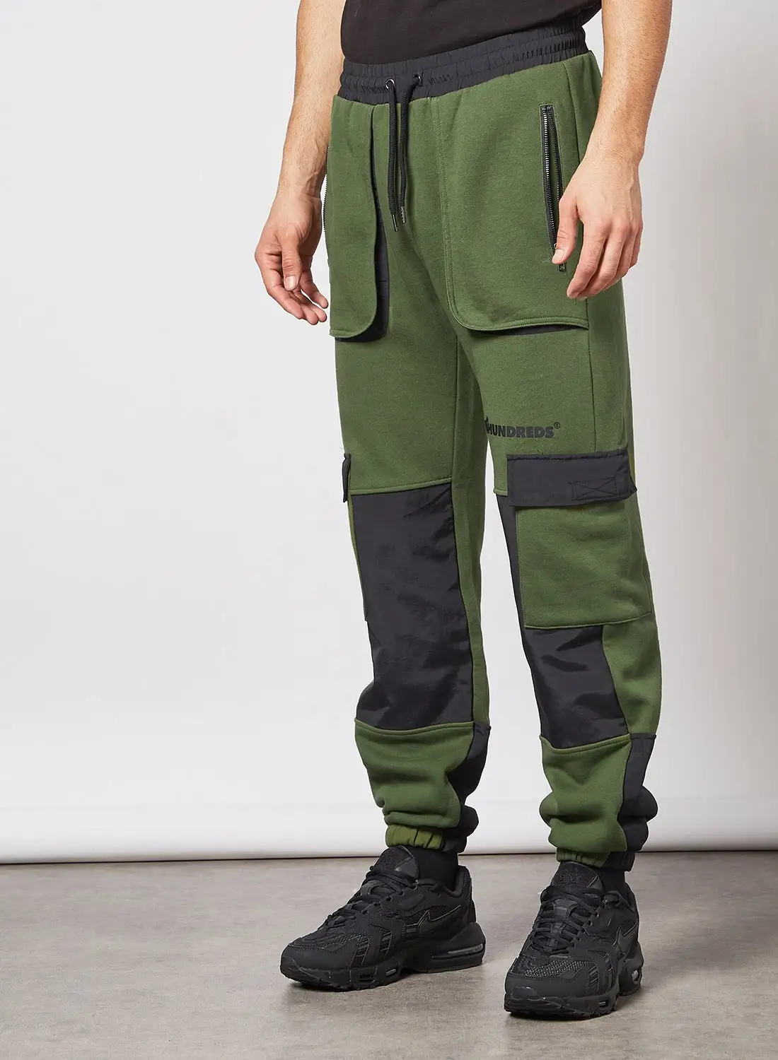 The Hundreds Parachute Colourblock Sweatpants Olive