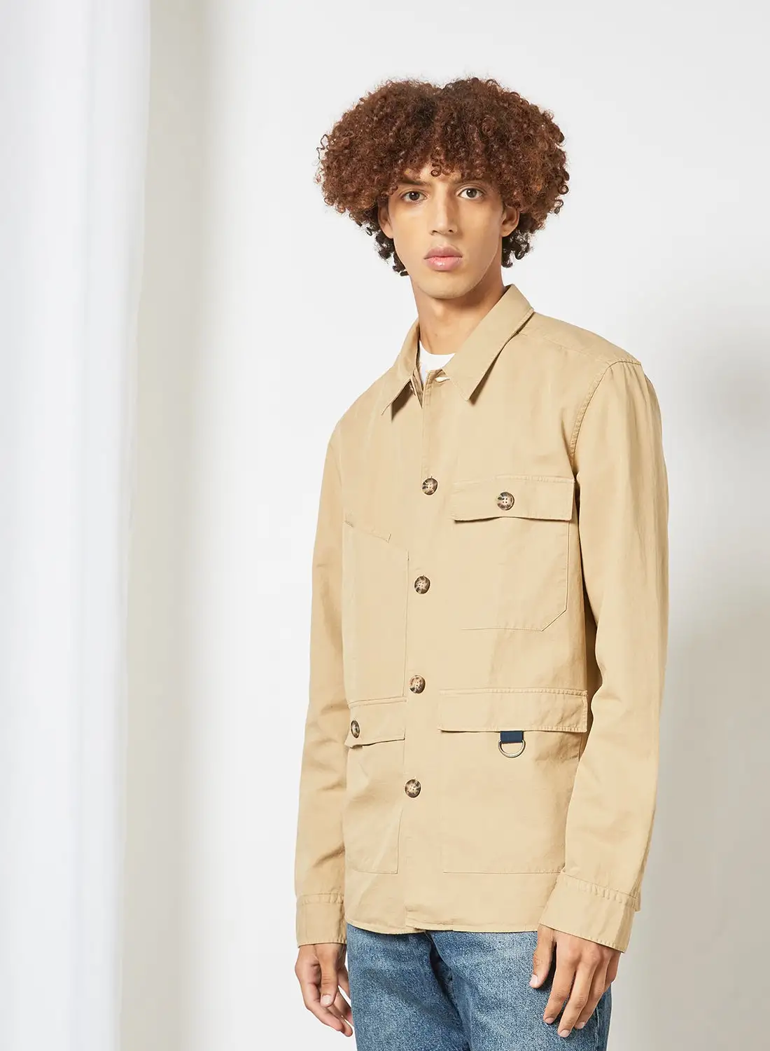 Ted Baker Multi Pocket Shacket Beige