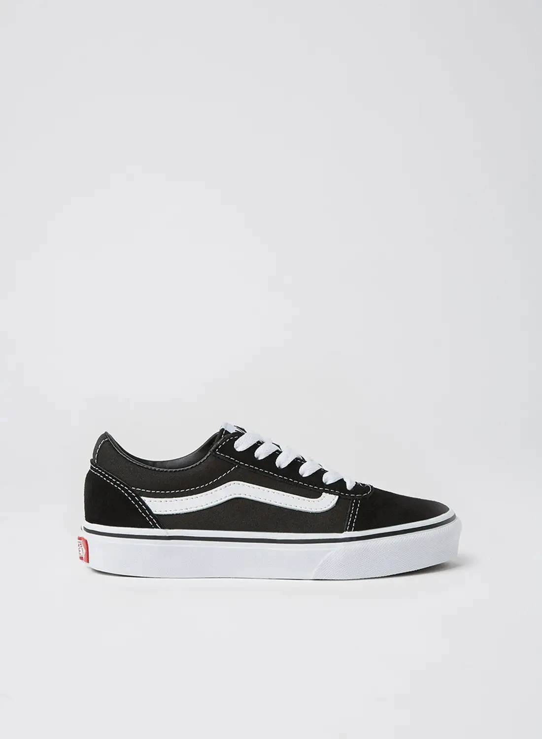 VANS Kids Ward 4.5 Sneakers (SUEDE/CANVAS) BLACK/WHITE