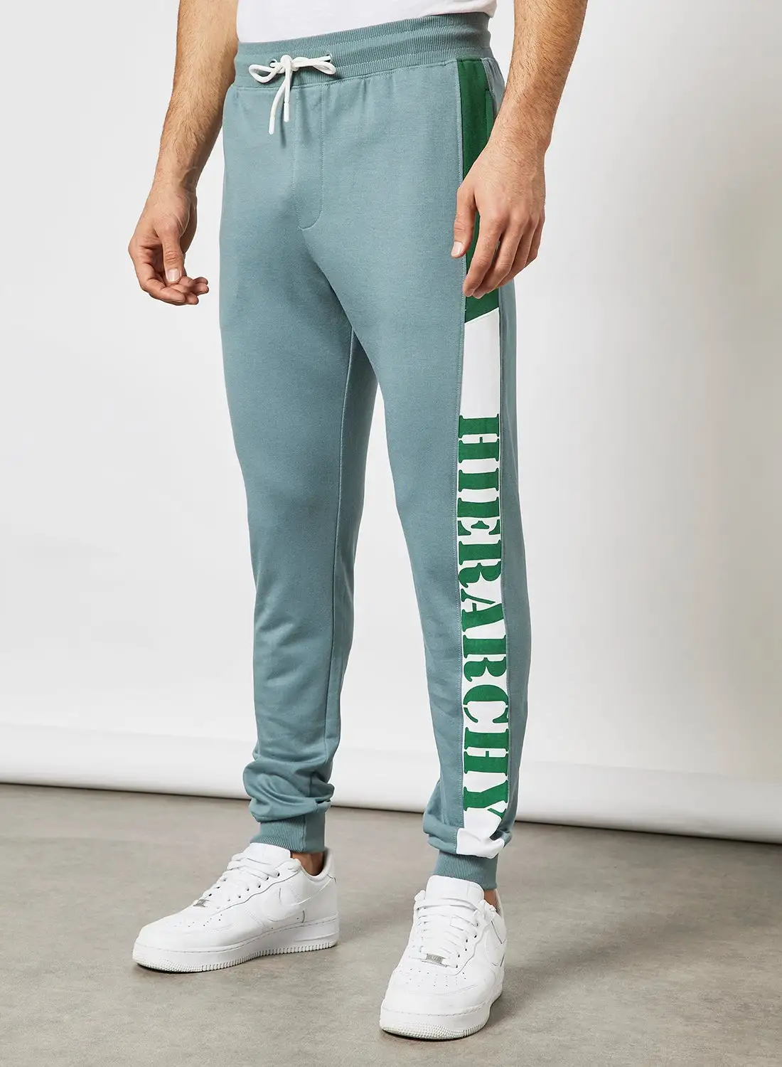 ABOF Regular Fit Joggers Green/White/Grey