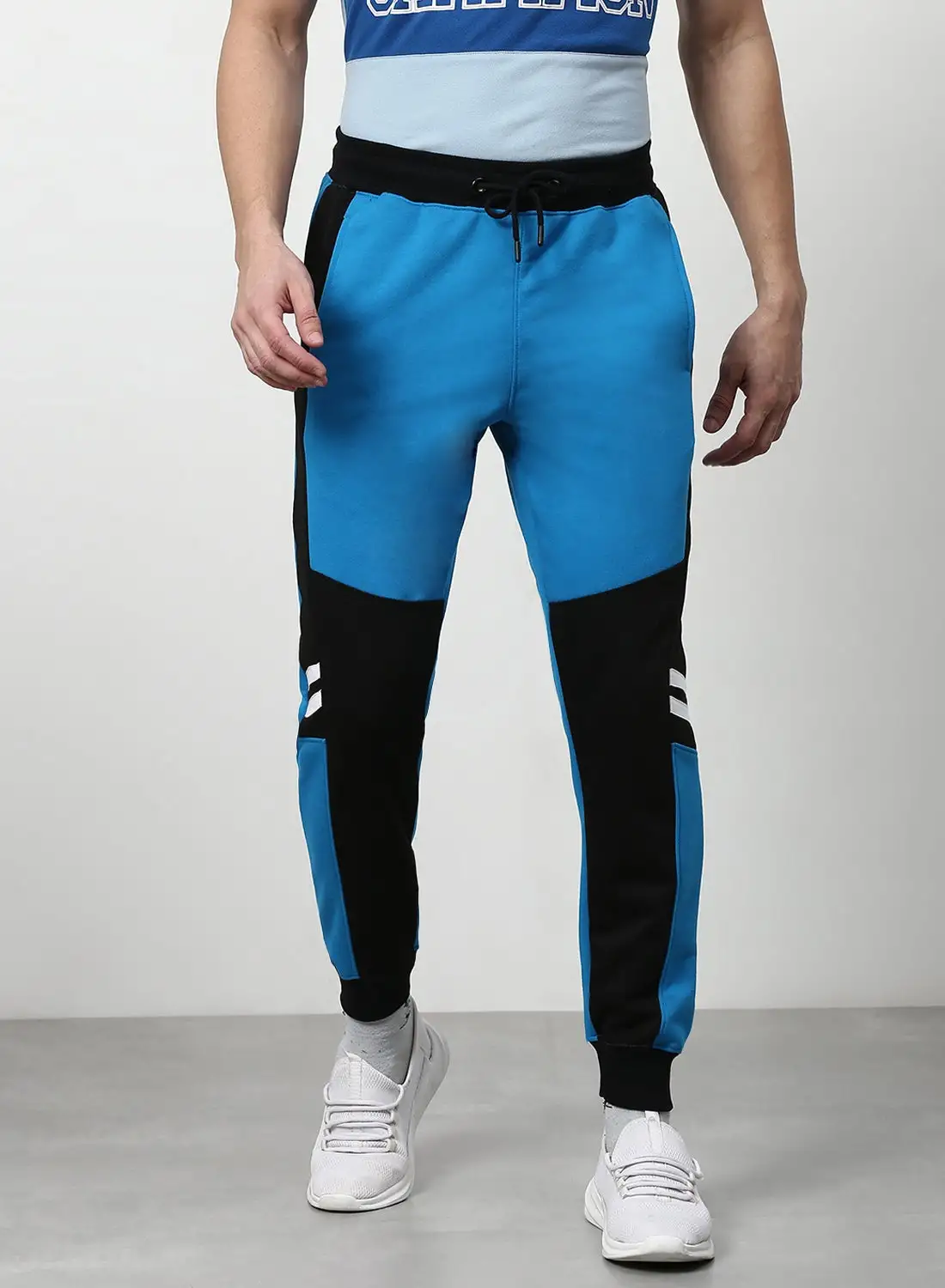 ABOF Regular Fit Joggers Sky Blue/Black