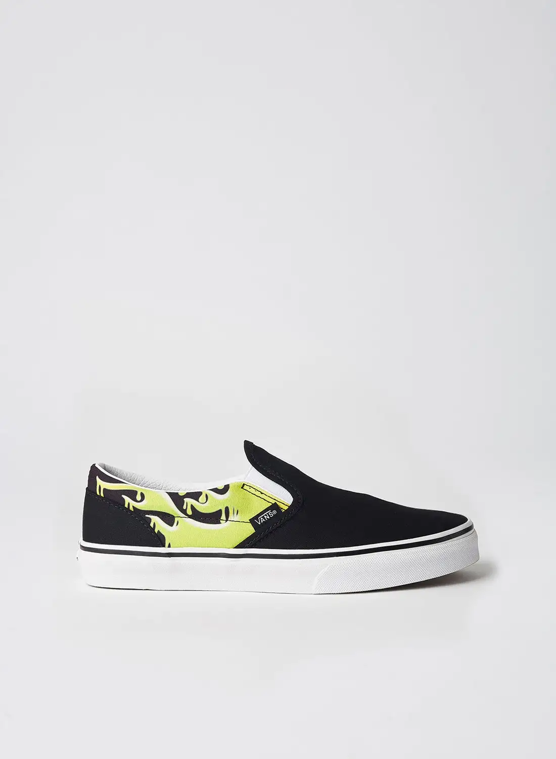 VANS Kids Slime Flame Slip Ons (Slime Flame) Black/True White