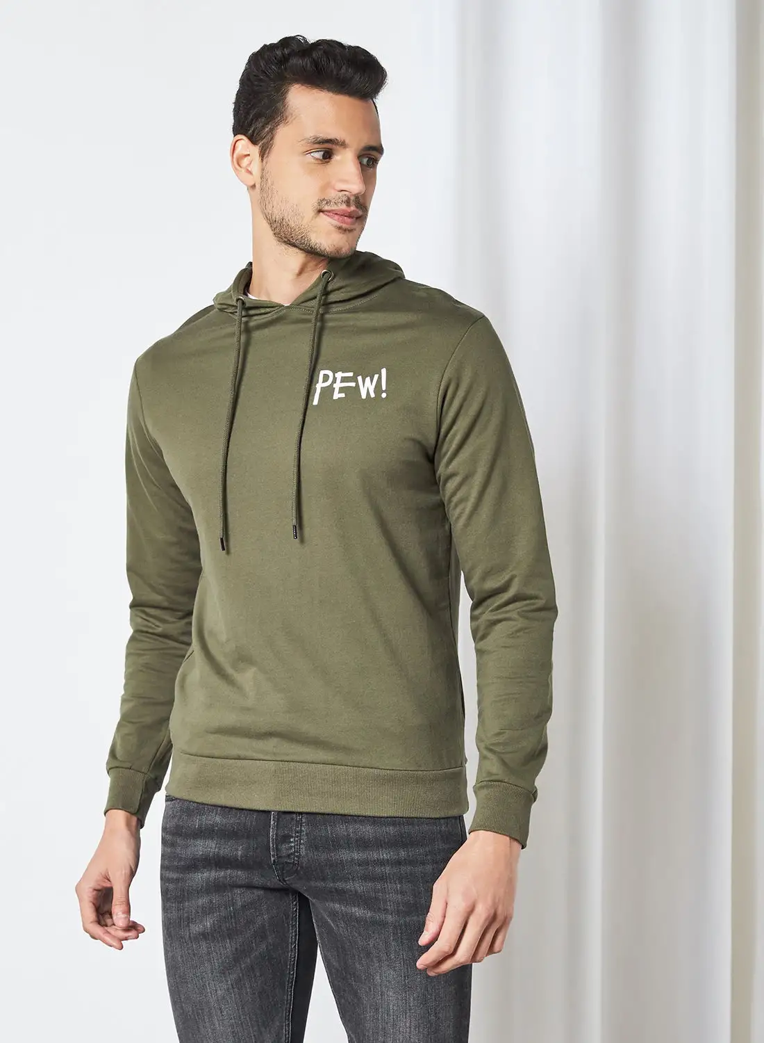 STATE 8 Pew Graphic Hoodie Olive