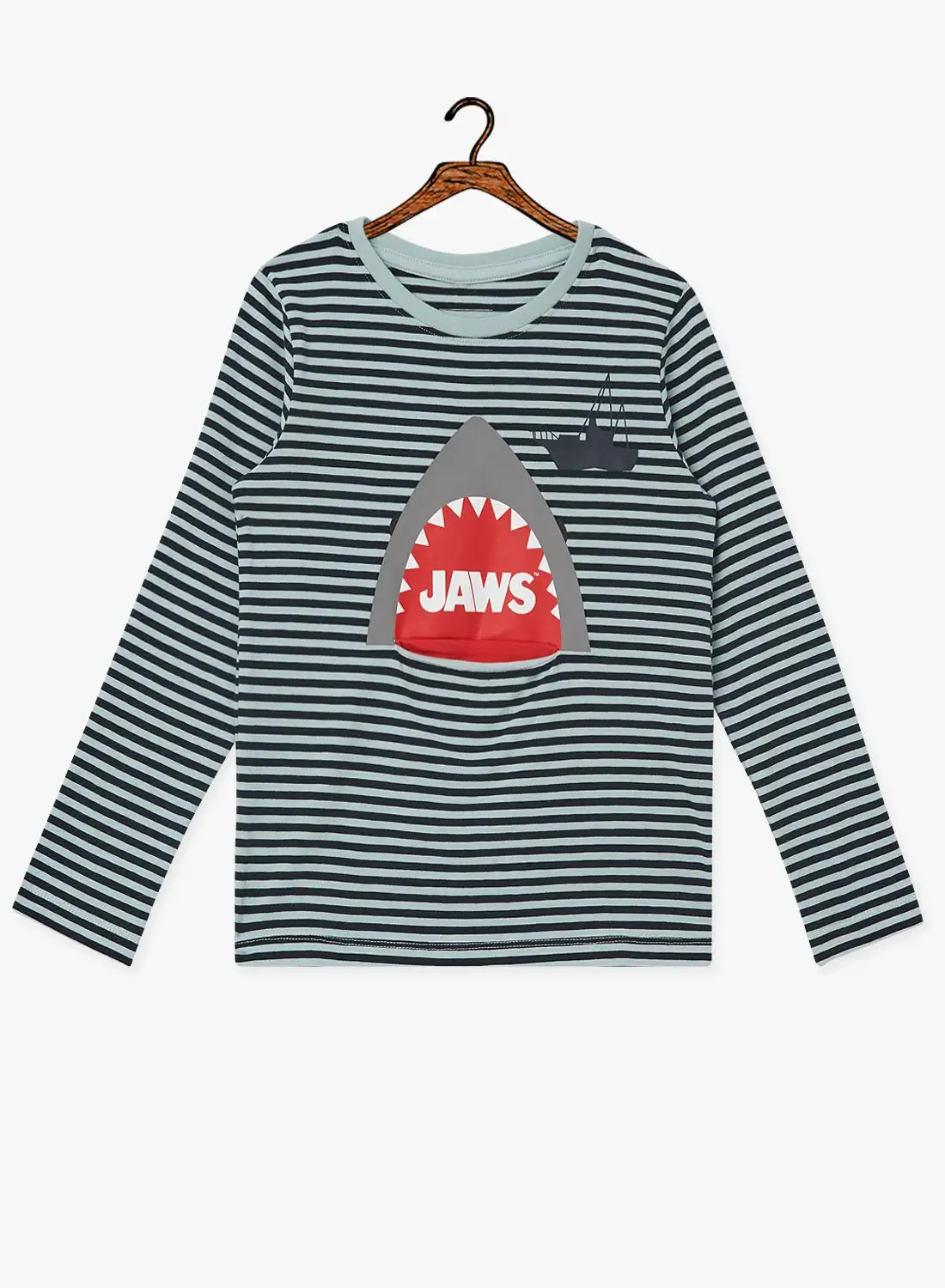 تي شيرت NAME IT Kids Jaws بأكمام طويلة أزرق