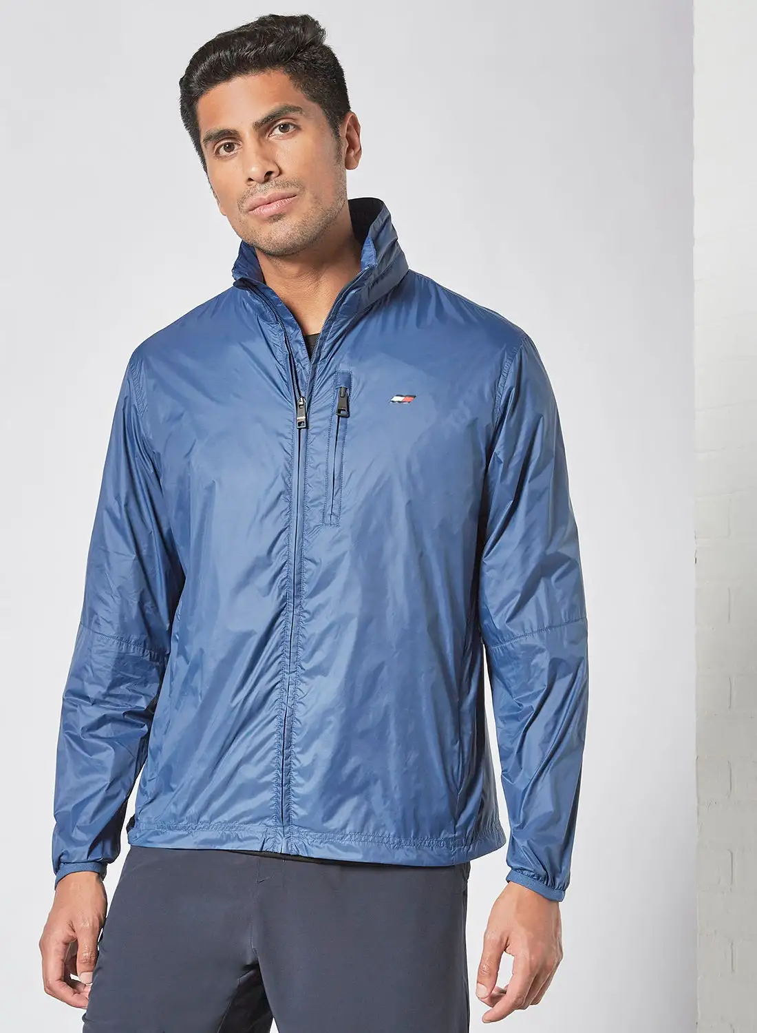 TOMMY SPORT Packable Wind Breaker Jacket Blue