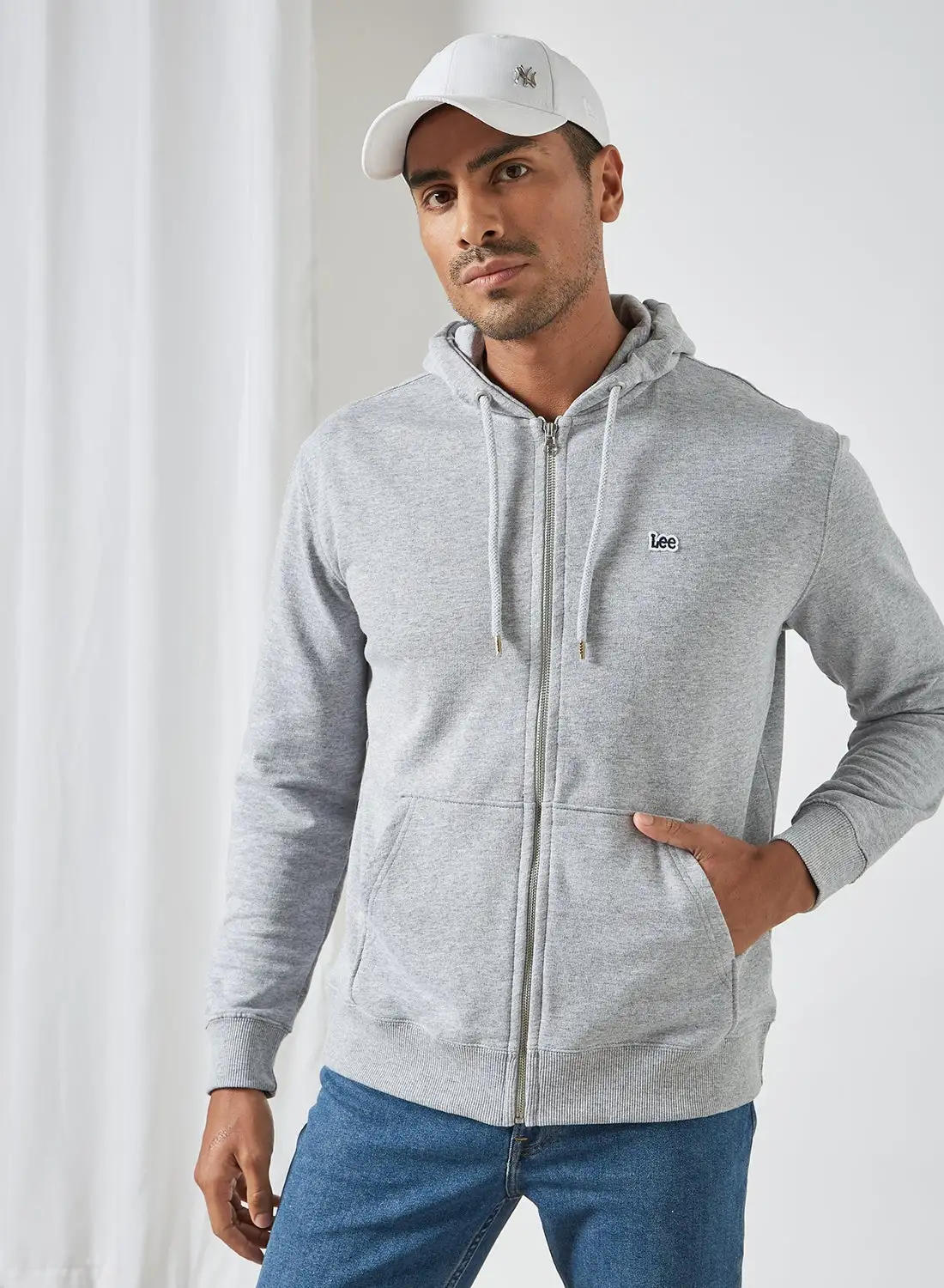 LEE Full Zip Hoodie Grey