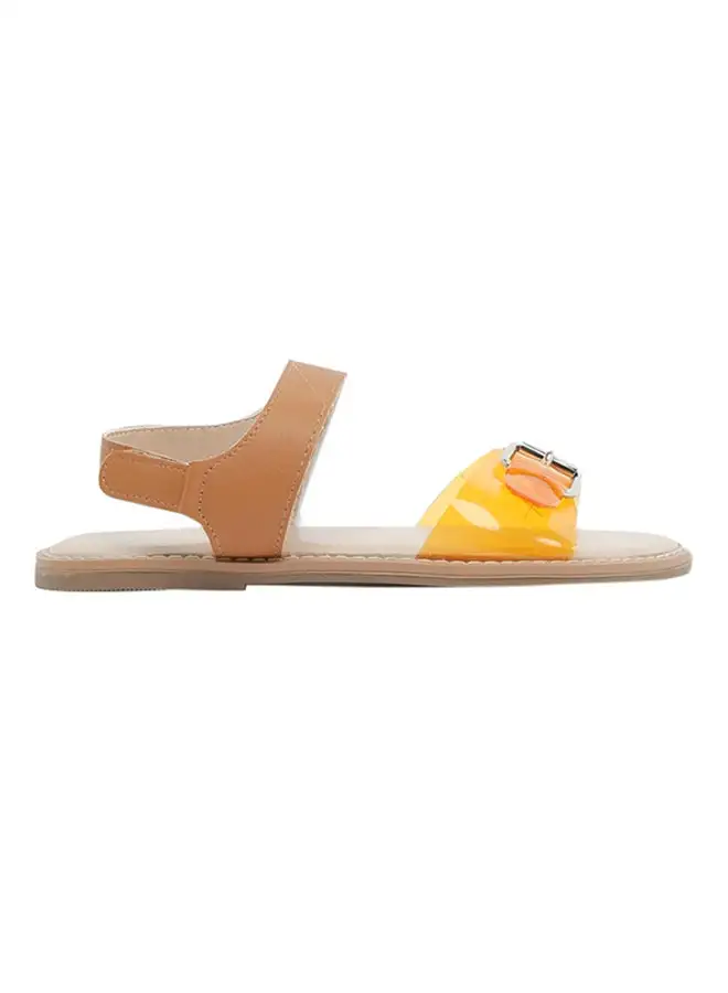 ZAHA Infant Girls Buckle Detail Sandals Yellow/Brown