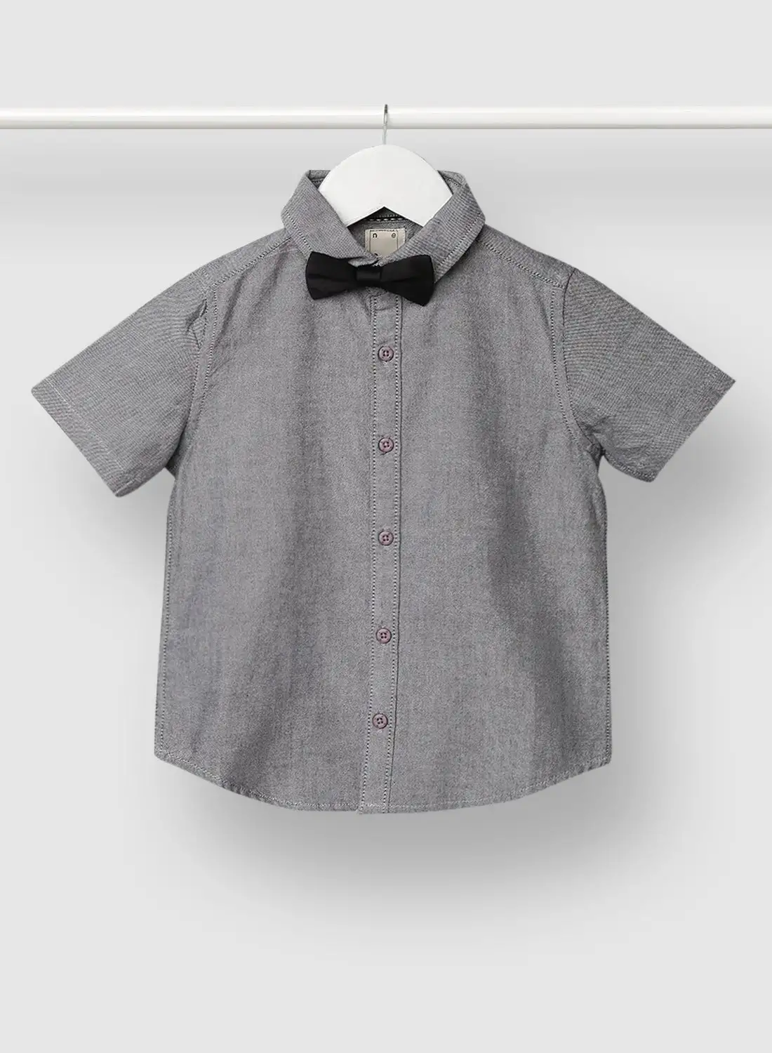 NEON Boys Collar Neck Short Sleeve Shirt Dark Grey