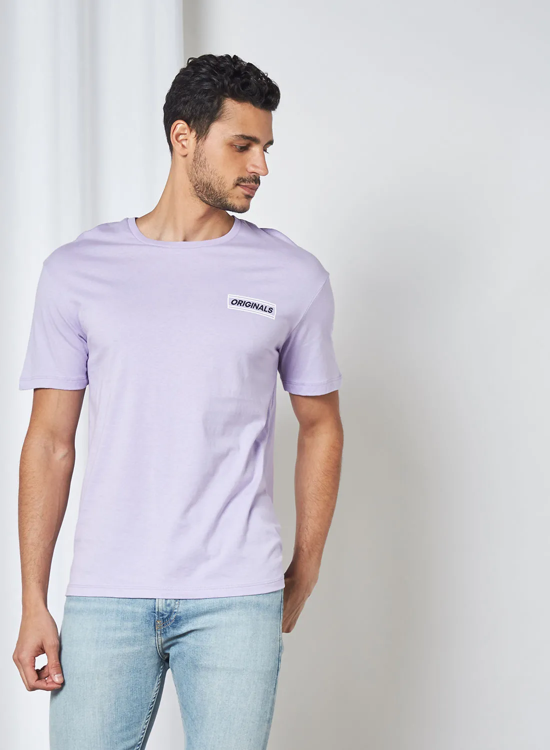 JACK & JONES Logo Printed Back T-Shirt Lavender(15-