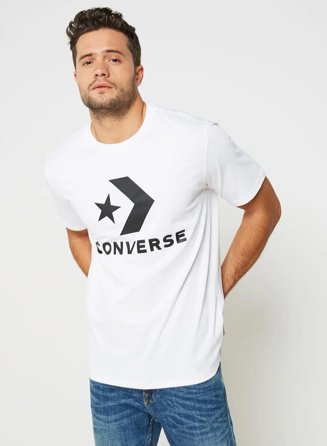 CONVERSE Star Chevron Logo Printed T-Shirt White