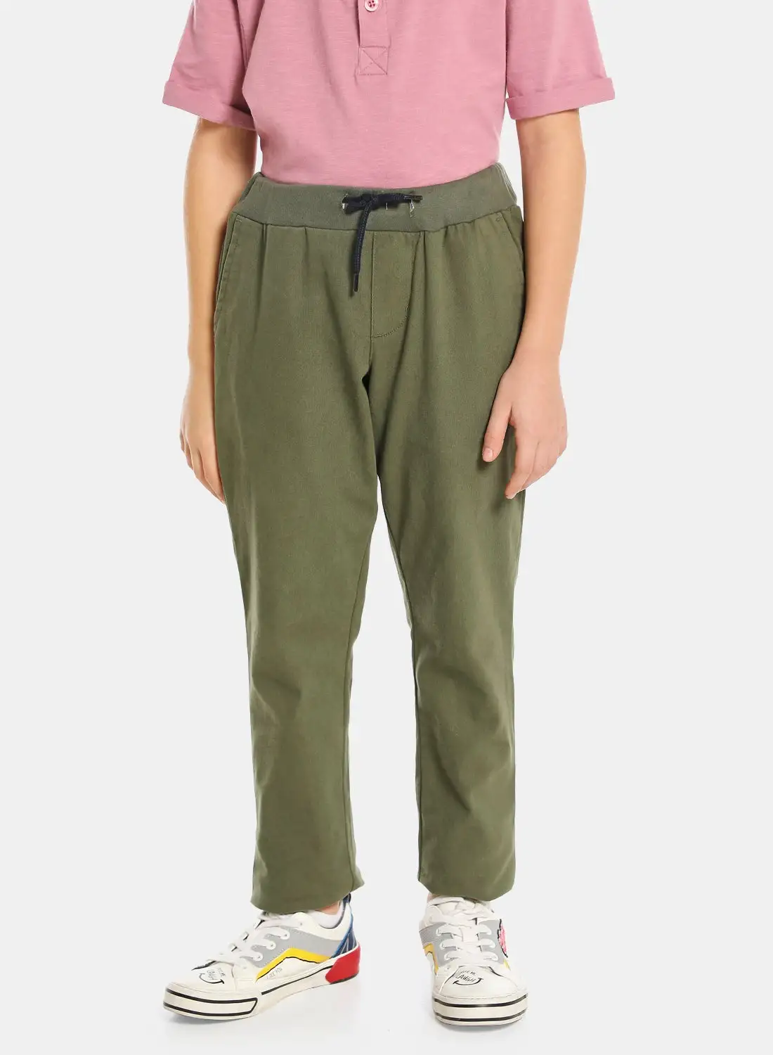 NEON Drawstring Woven Pants Olive